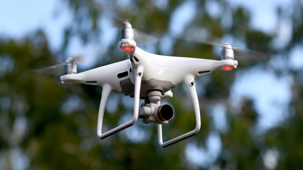 Videocopter während des Fluges Videocopter während des Fluges